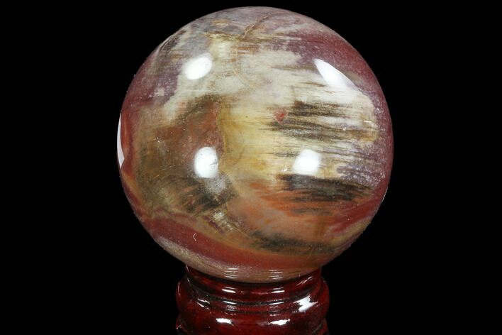Colorful Petrified Wood Sphere - Madagascar #92390